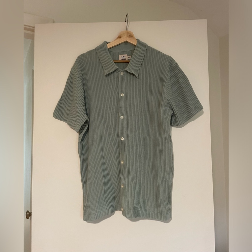 Flint & Tinder Ribbed Button Down Short Sleeve